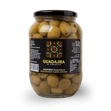 Aceitunas Manzanilla Deshuesadas sabor Anchoa de 835 Gramos